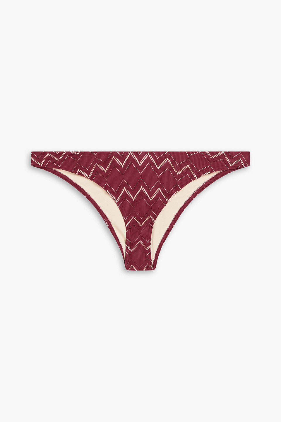 Zimmermann Lattice-trimmed Bikini Briefs In Burgundy