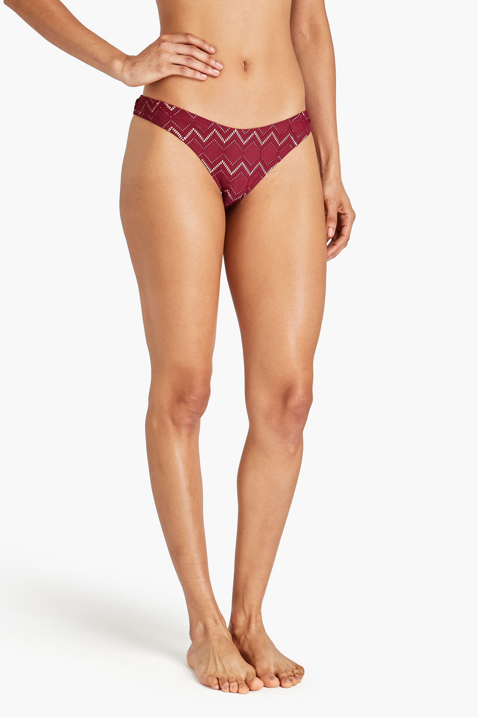 Zimmermann Lattice-trimmed Bikini Briefs In Burgundy