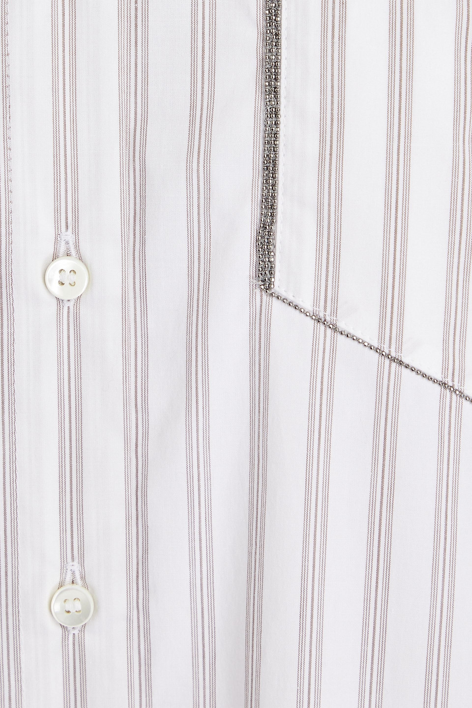 Brunello Cucinelli Hemd Aus Popeline Aus Stretch-baumwolle Mit Streifen In Off-white