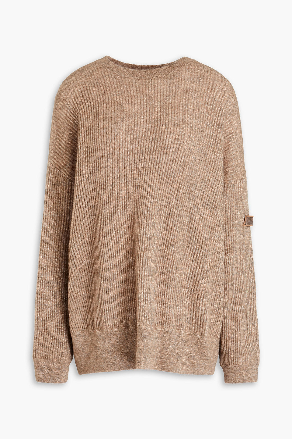 Brunello Cucinelli Pullover Aus Rippstrick In Metallic-optik In Mushroom