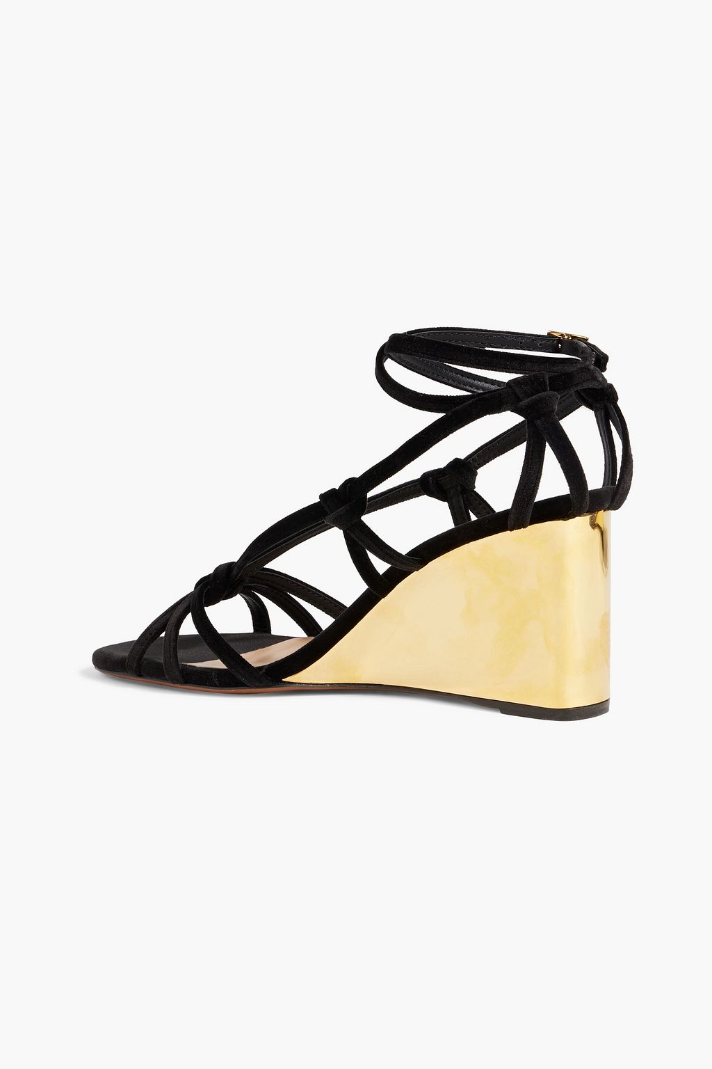 CHLOÉ Rebecca velvet wedge sandals