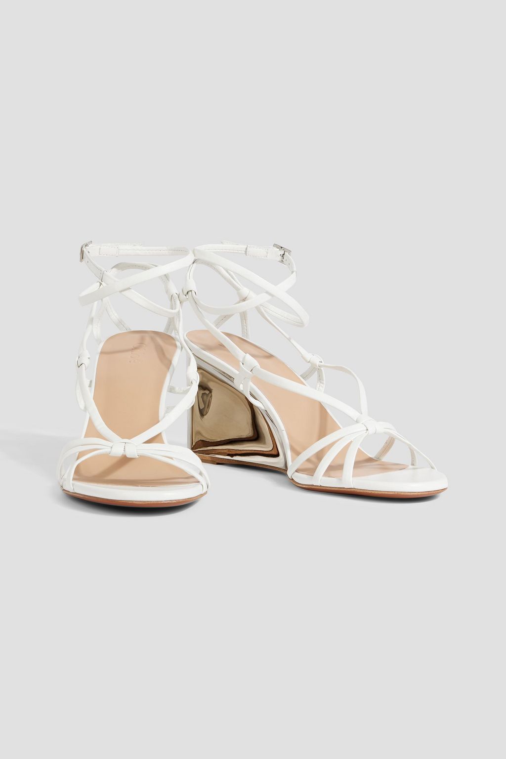 CHLOÉ Rebecca knotted leather wedge sandals