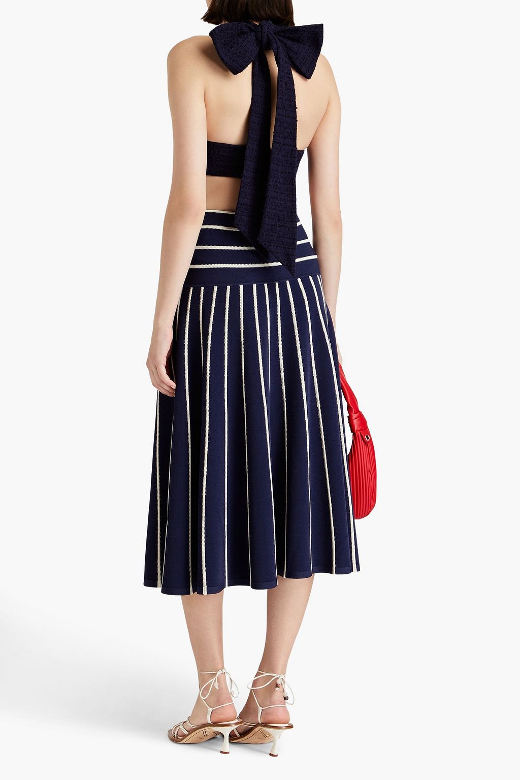 ZIMMERMANN Striped knitted midi skirt