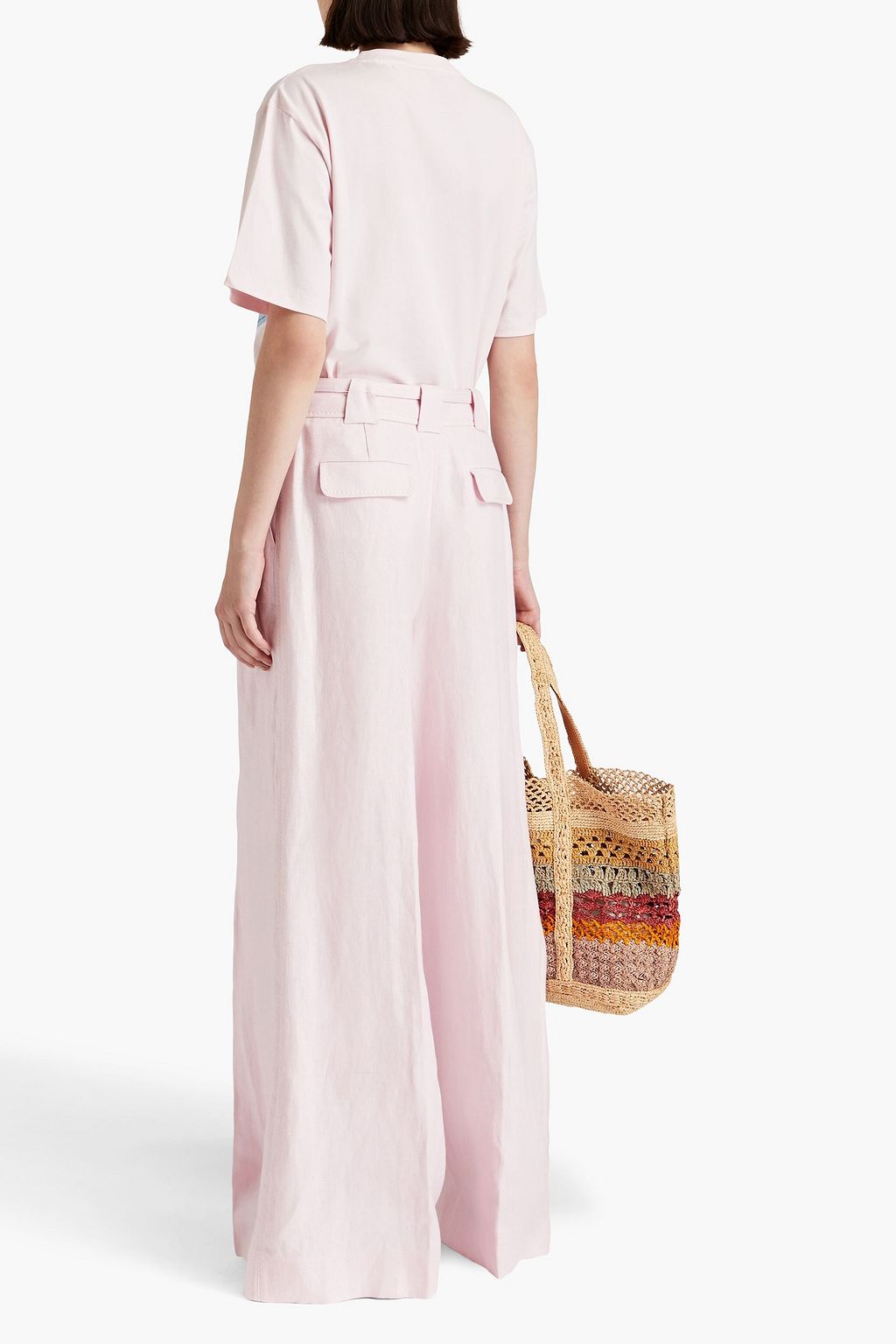 ZIMMERMANN Belted linen wide-leg pants