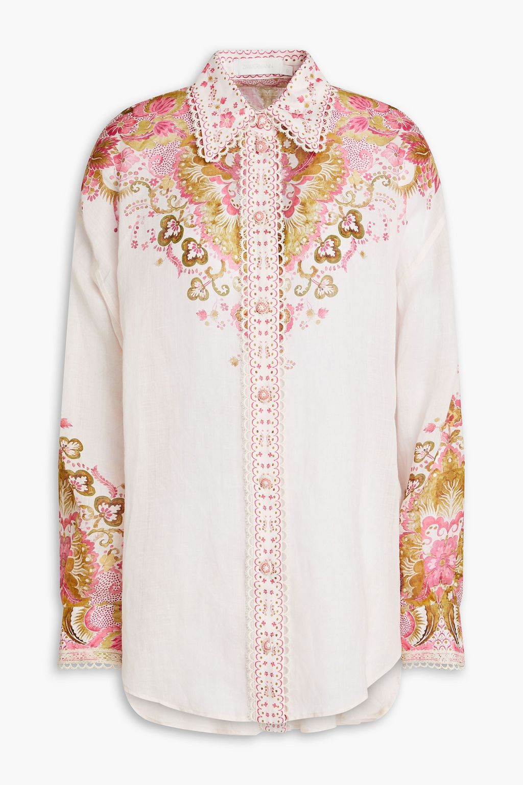 ZIMMERMANN Floral-print ramie shirt | THE OUTNET