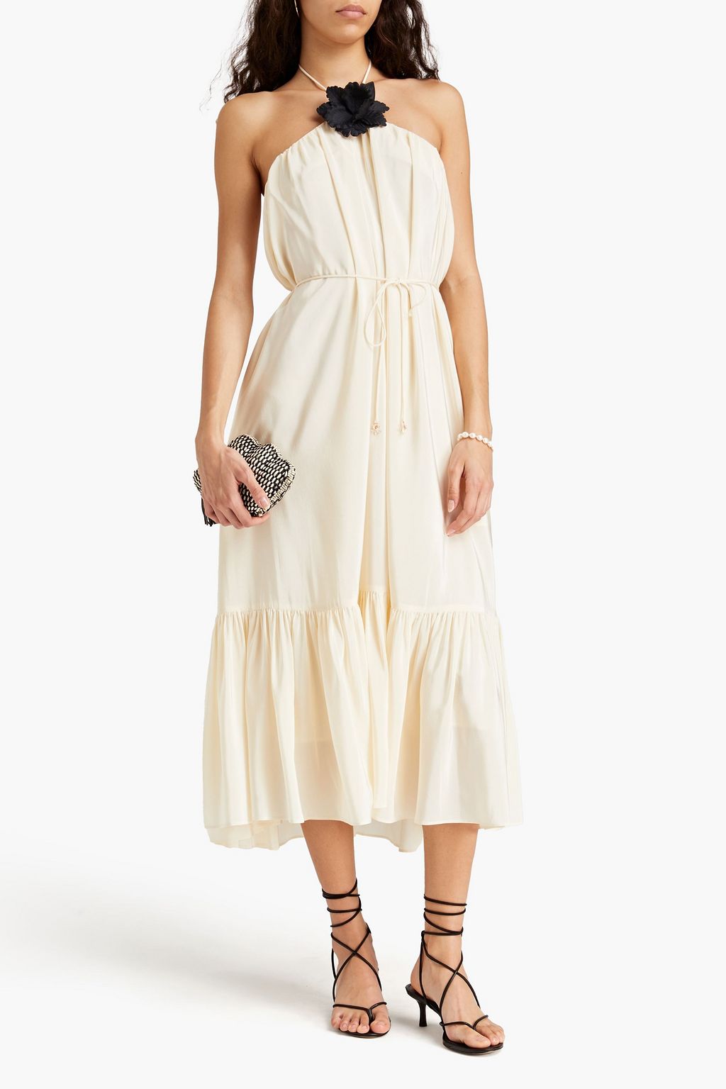 ZIMMERMANN Floral-print silk-crepe de chine halterneck midi dress