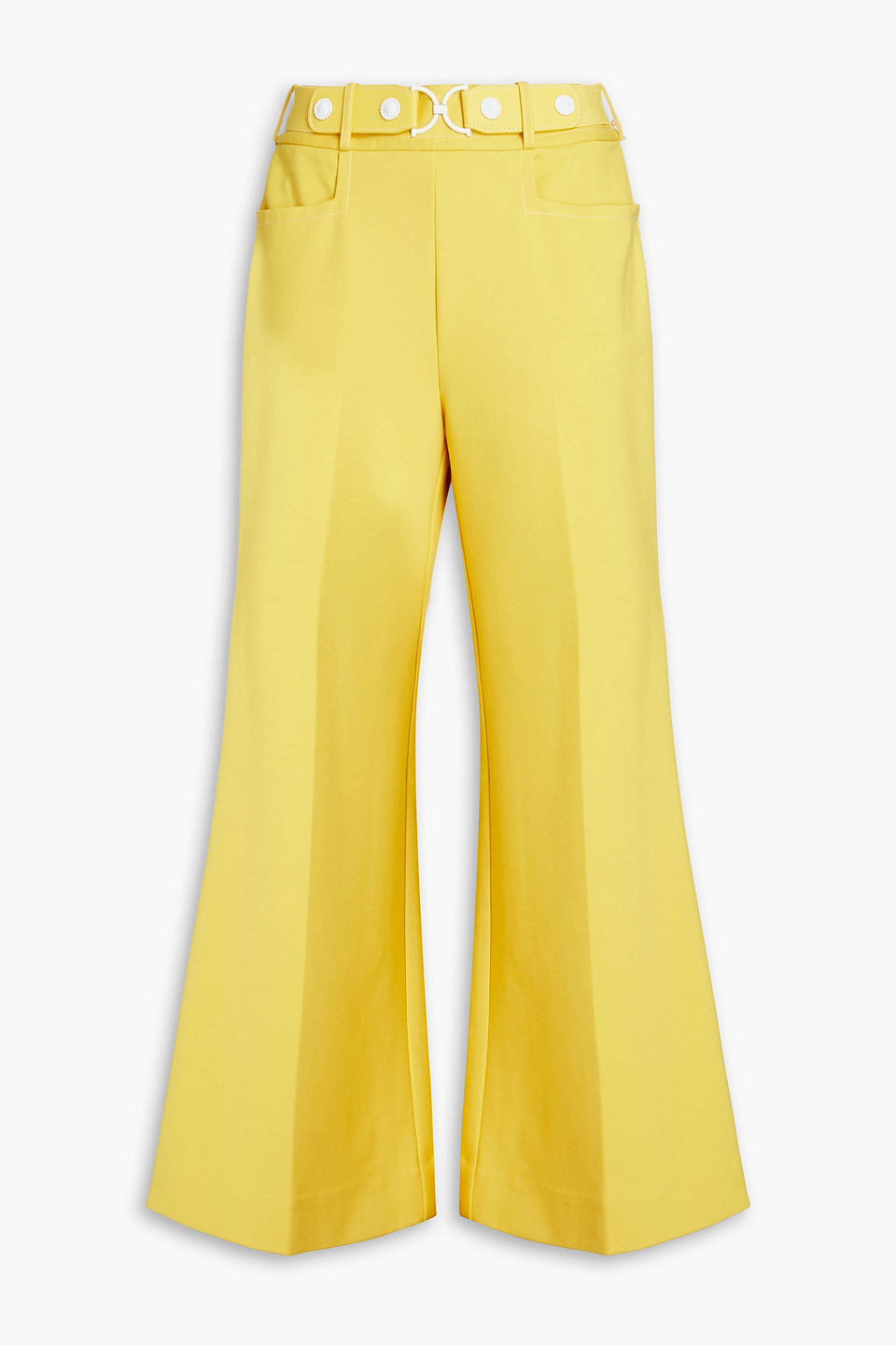 Zimmermann Belted Jersey Wide-leg Pants In Yellow