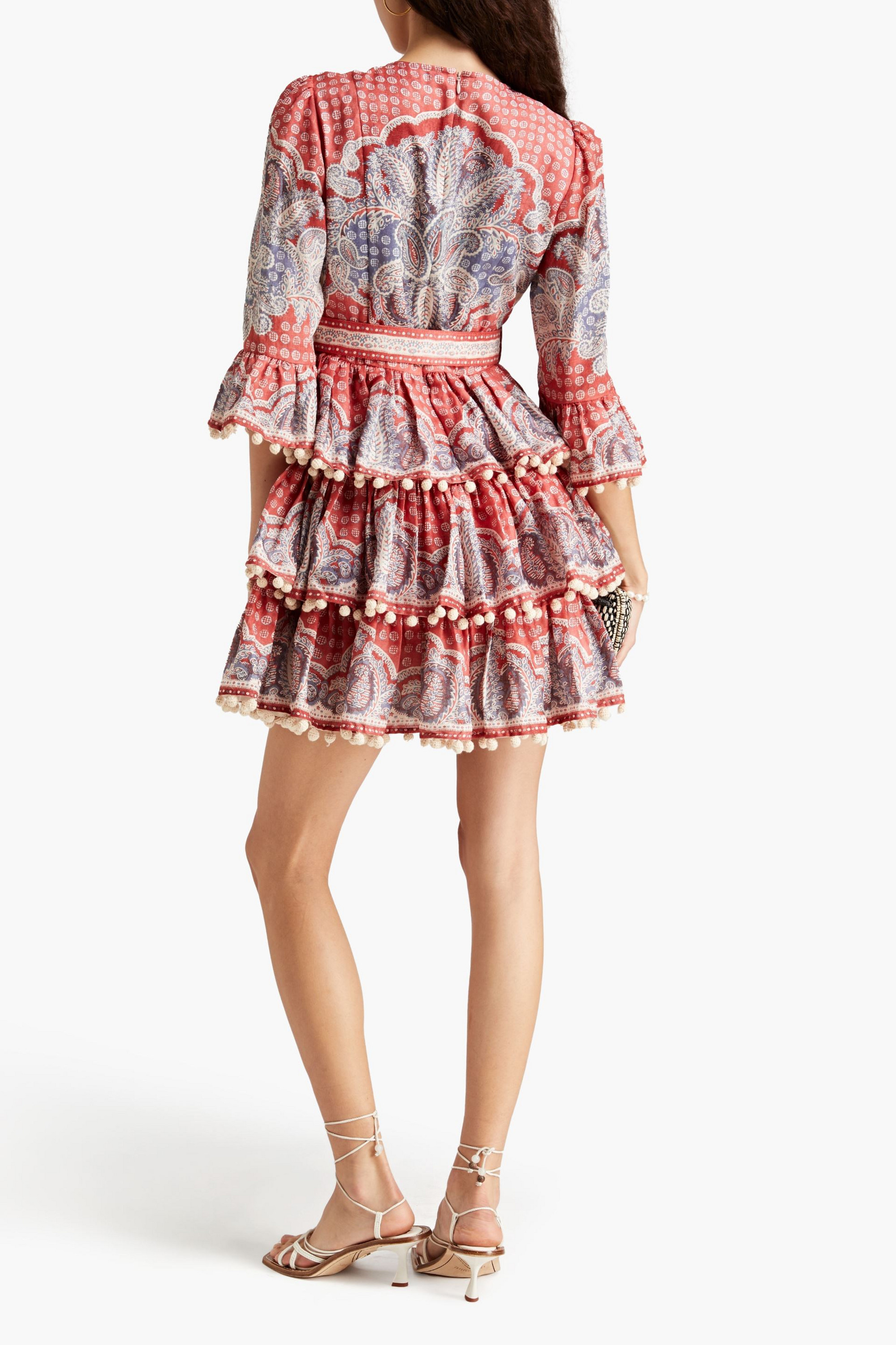 Zimmermann Tiered paisley-print linen mini dress thumbnail