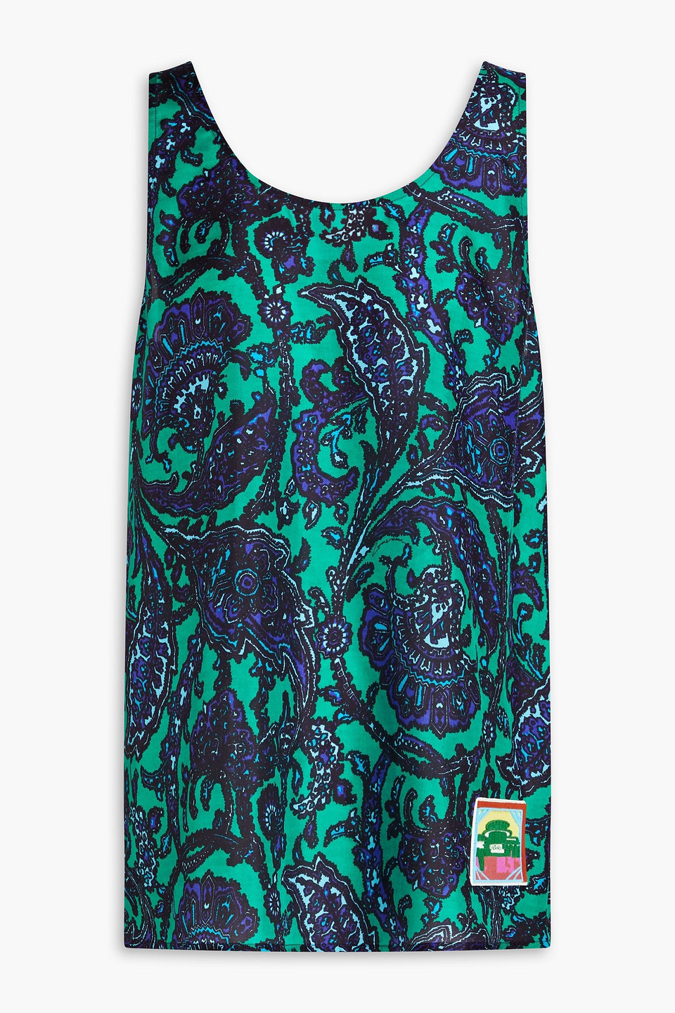 Zimmermann Printed Silk-satin Tank In Green