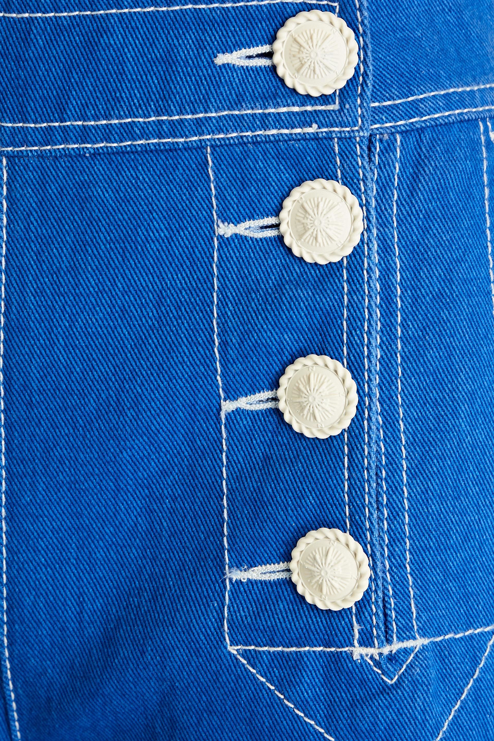 Zimmermann Embroidered High-rise Kick-flare Jeans In Bright Blue