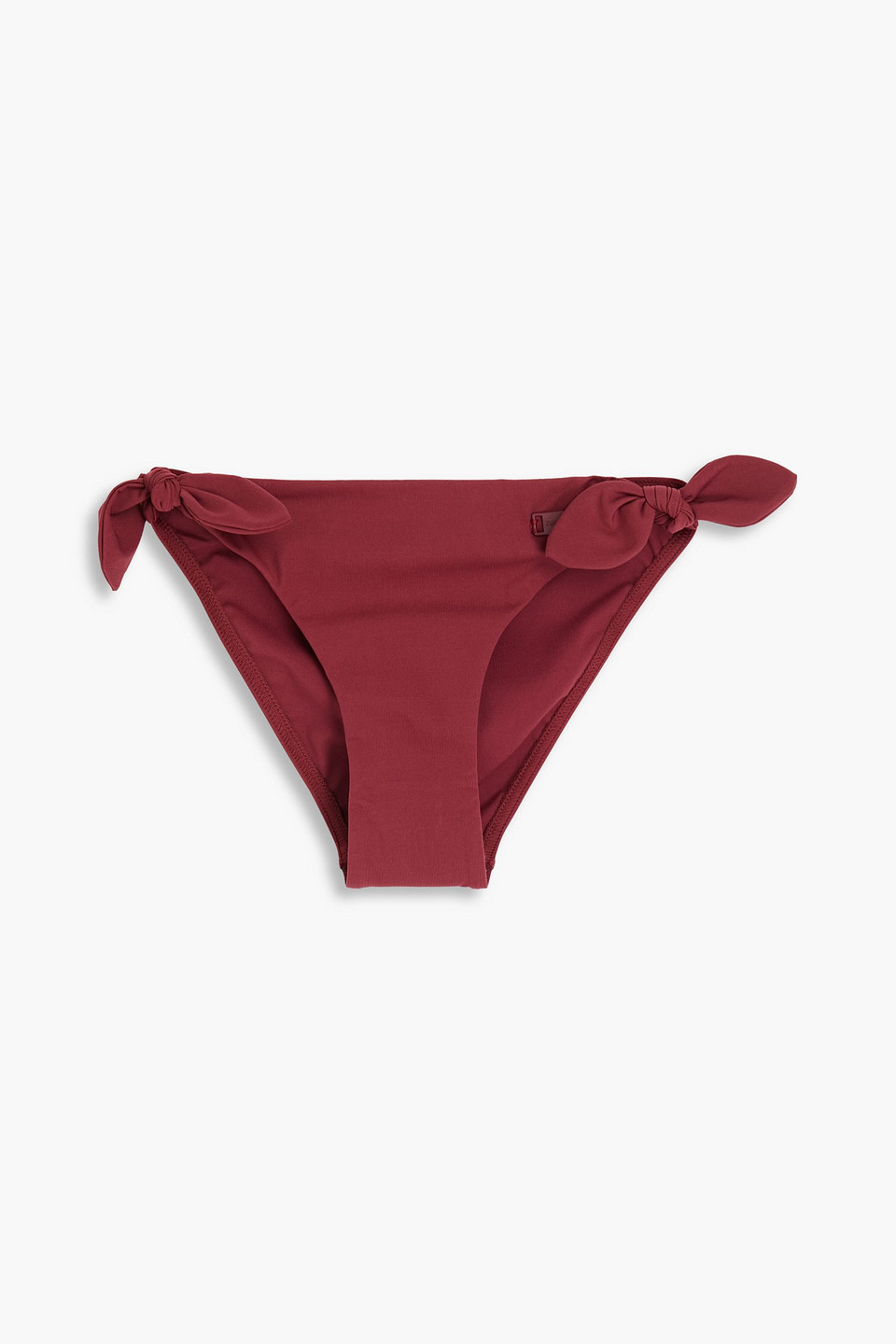 Zimmermann Knotted Mid-rise Bikini Briefs In Burgundy