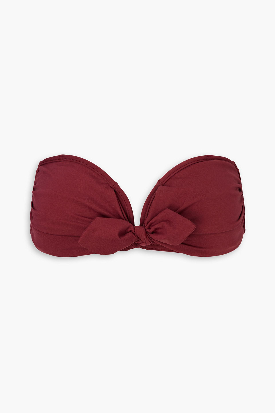 Zimmermann Knotted Bandeau Bikini Top In Burgundy