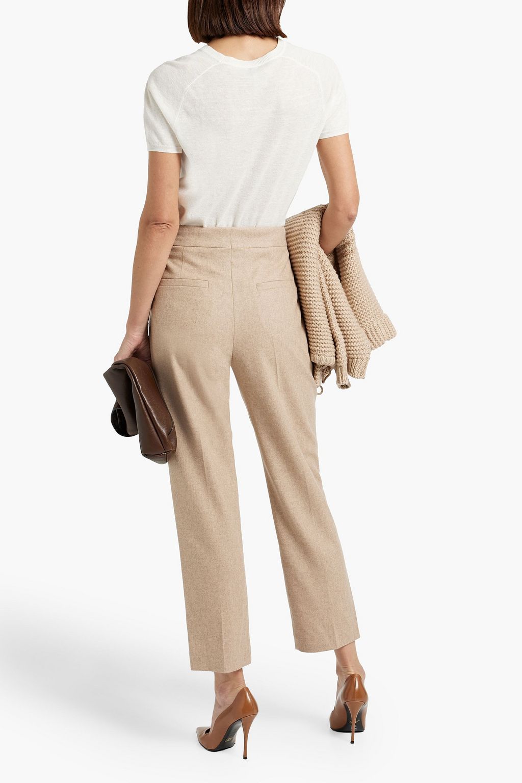 BRUNELLO CUCINELLI Cropped wool-felt tapered pants