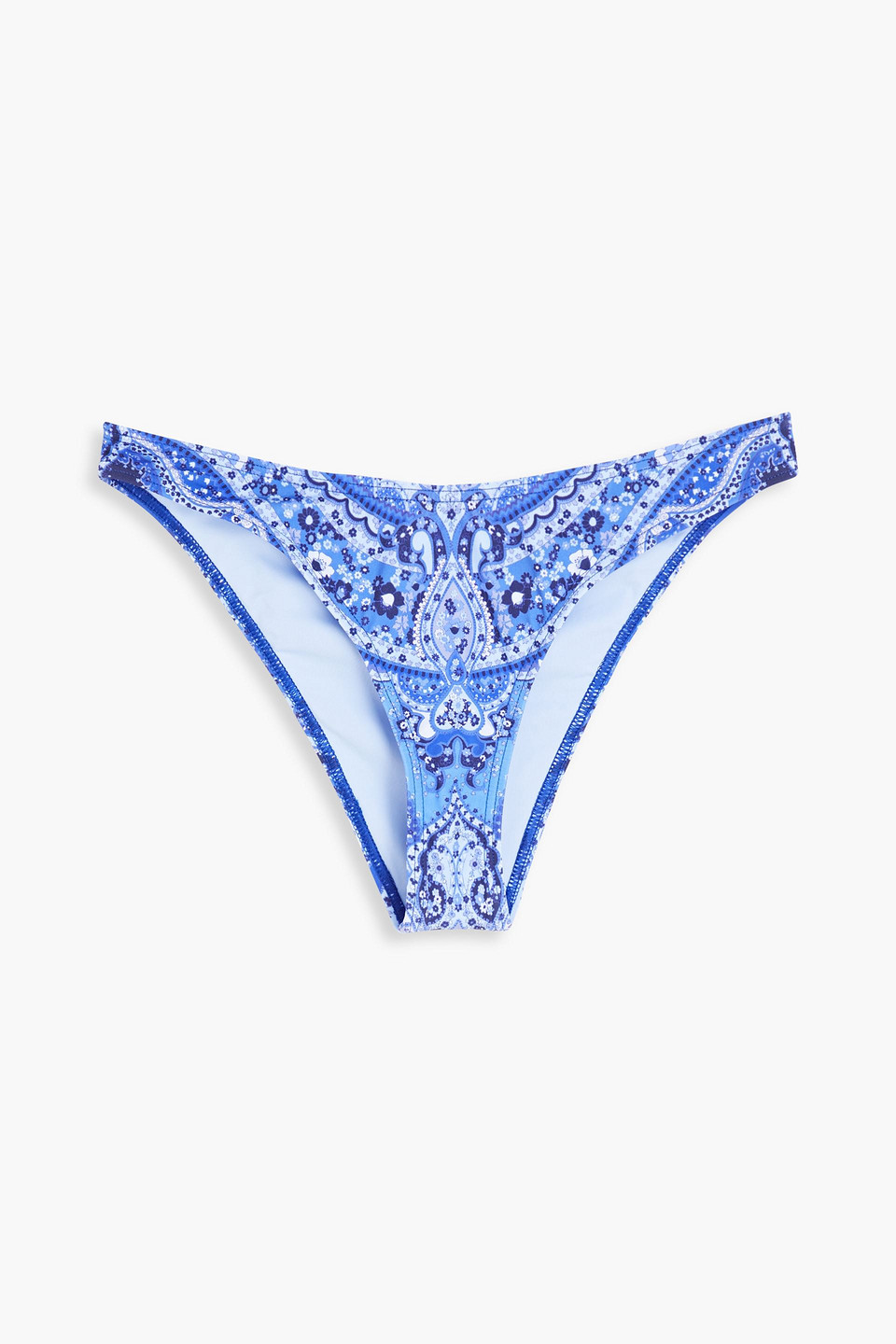 Zimmermann Separates Paisley-print Low-rise Bikini Briefs In Light Blue