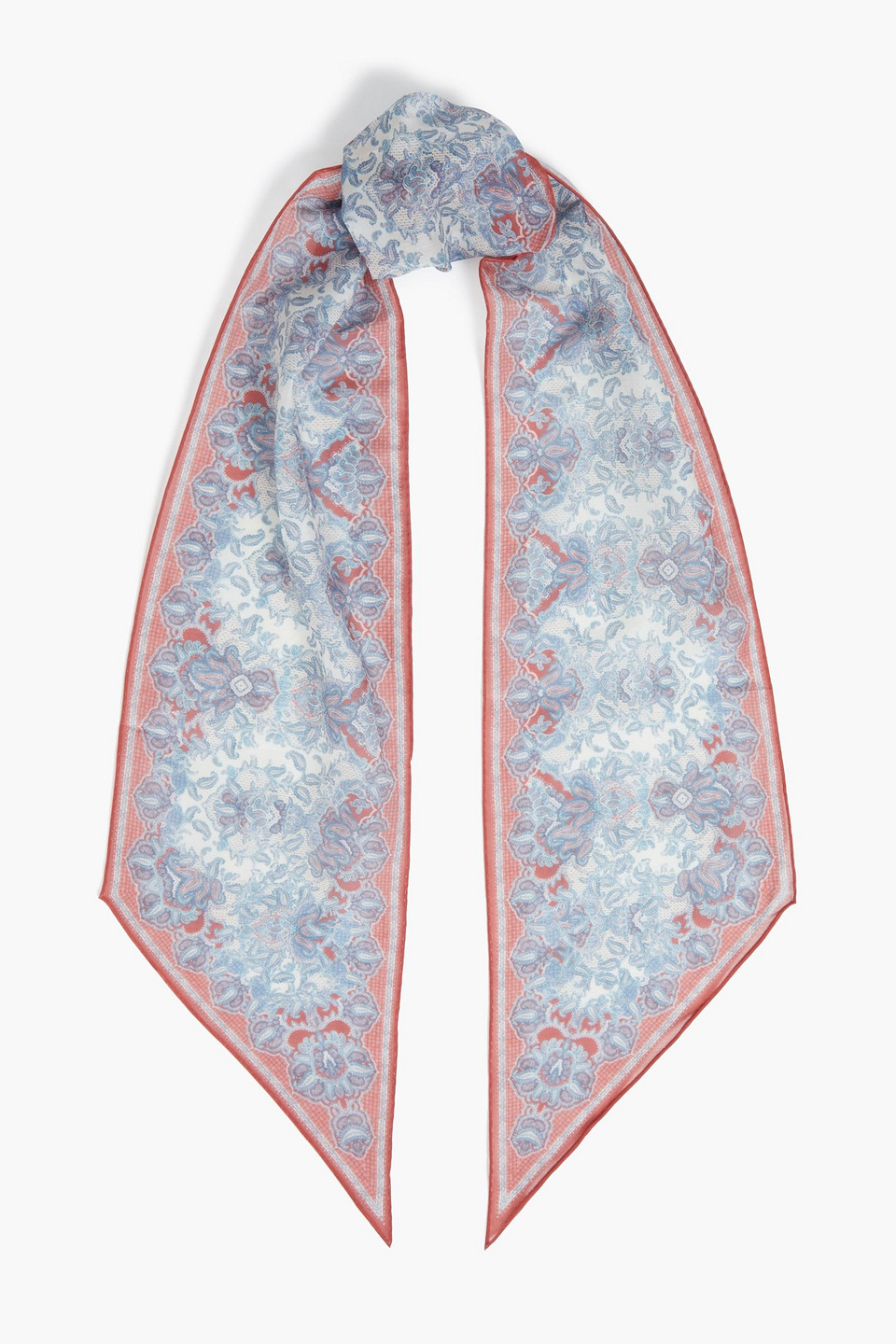Zimmermann Schal Aus Einer Baumwoll-seidenmischung Mit Floralem Print In Purpurrot