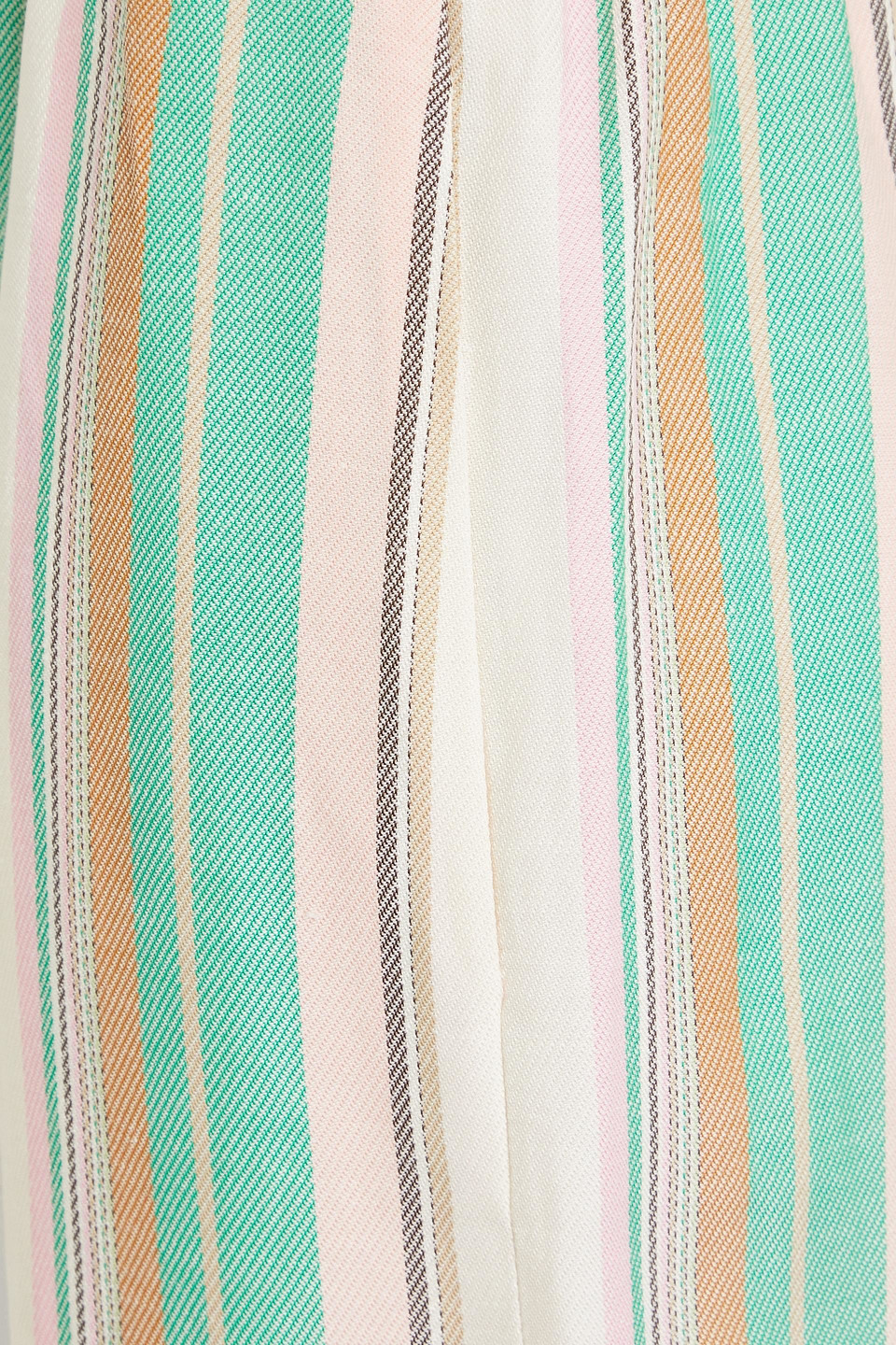 Zimmermann Gathered Striped Twill Wide-leg Pants In Mint