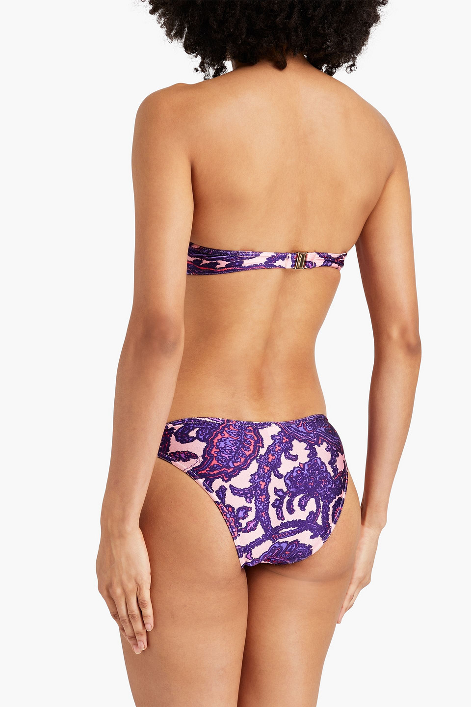 Zimmermann Paisley-print Underwired Bandeau Bikini Top In Baby Pink