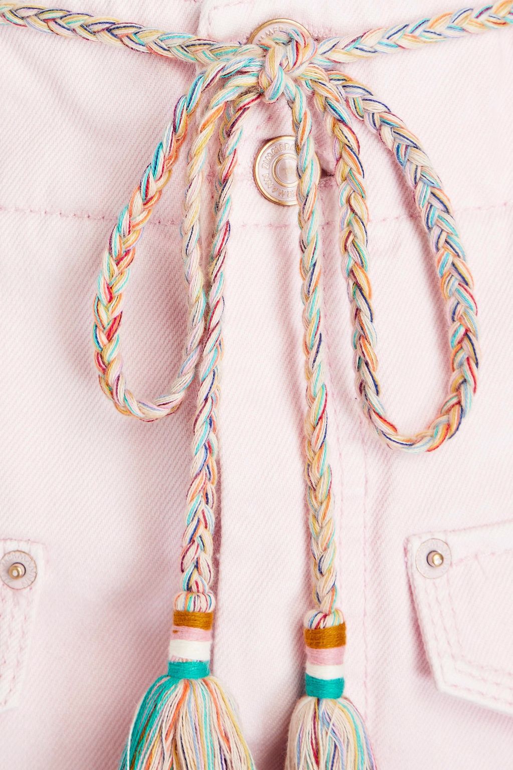 ZIMMERMANN Belted denim mini skirt