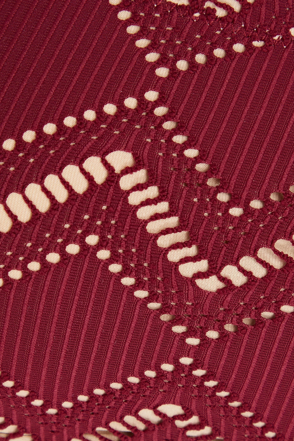 Zimmermann Pointelle-knit Bandeau Bikini Top In Burgundy
