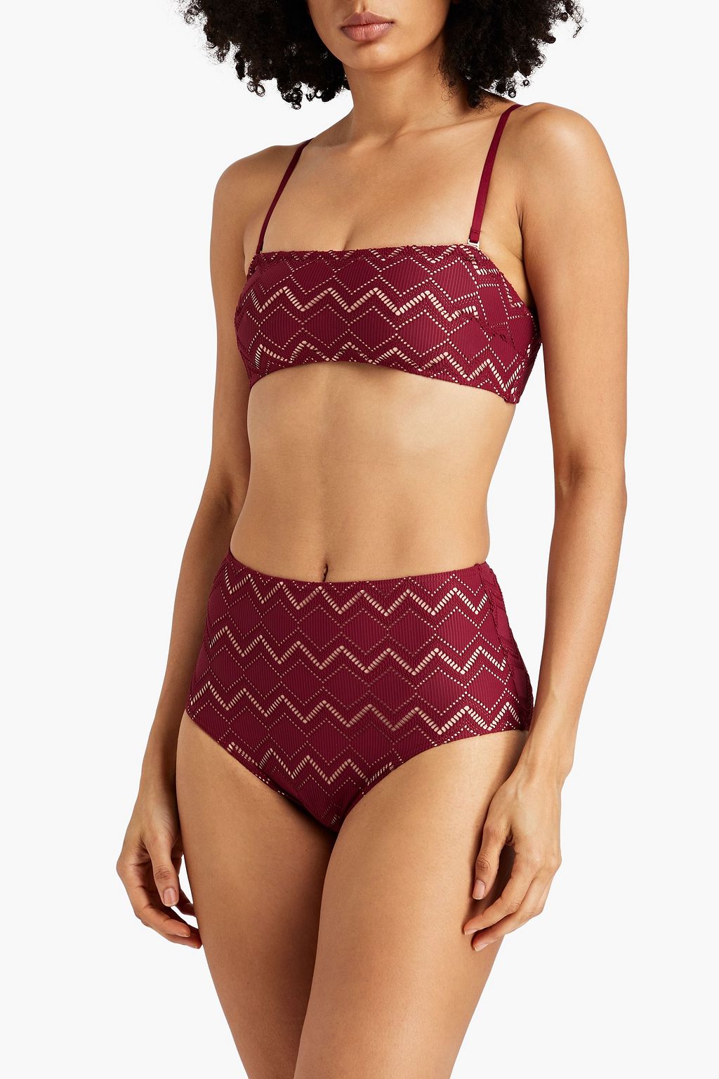 ZIMMERMANN Pointelle-knit bandeau bikini top