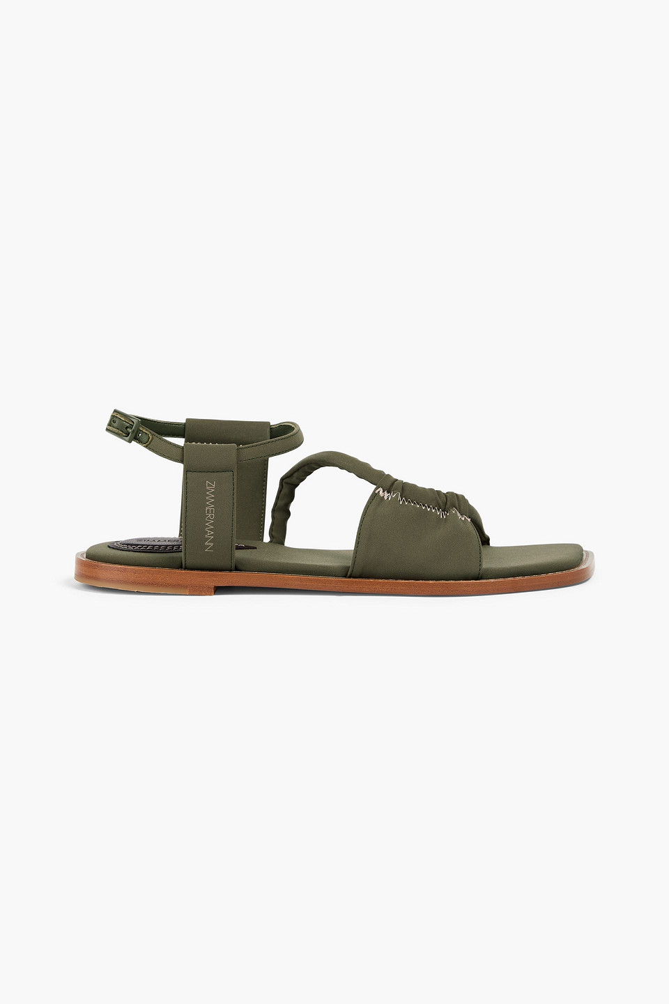 Zimmermann Shell Sandals In Army Green