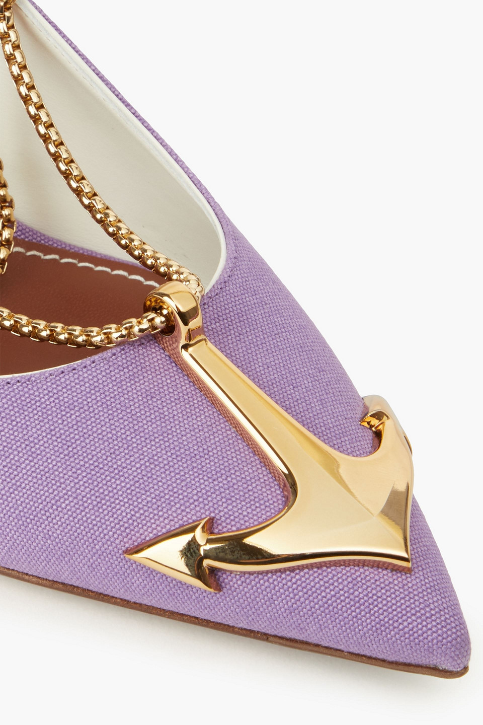 Shop Zimmermann Embellished Canvas Slingback Pumps In Lavender