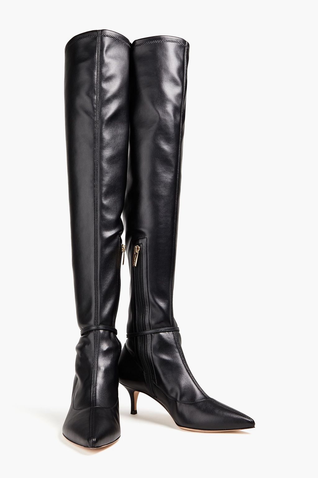 GIANVITO ROSSI Buckled faux leather over-the-knee boots