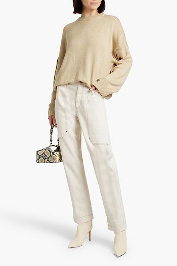 BRUNELLO CUCINELLI جينز بأرجل مستقيمة وخصر عالٍ