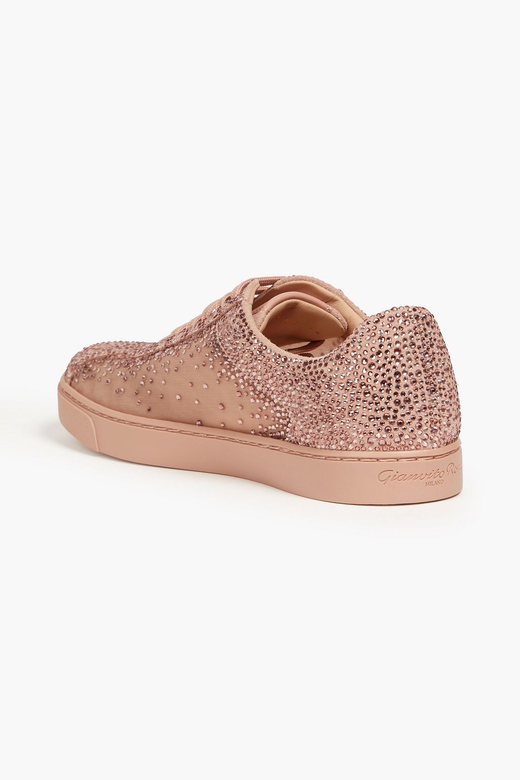 GIANVITO ROSSI Crystal-embellished shell sneakers