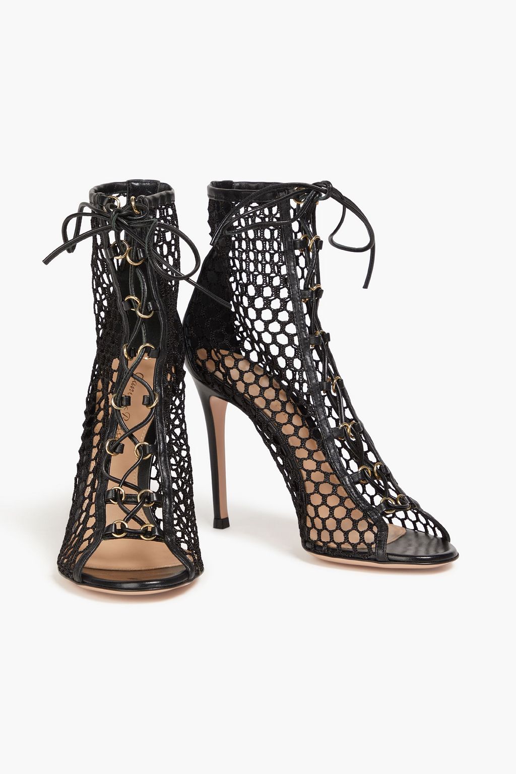 GIANVITO ROSSI Fishnet ankle boots
