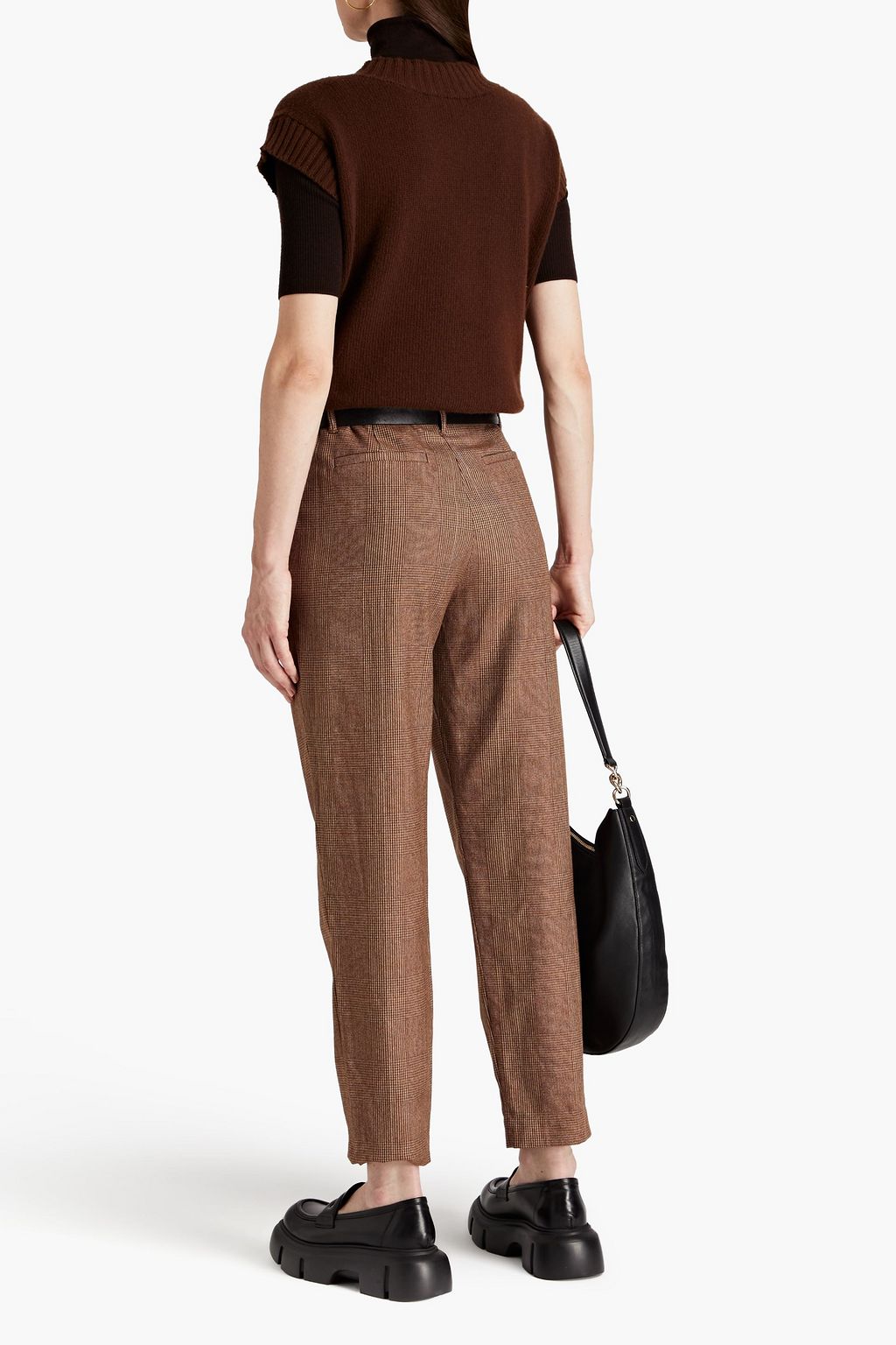 BRUNELLO CUCINELLI Prince of Wales checked wool-blend tapered pants