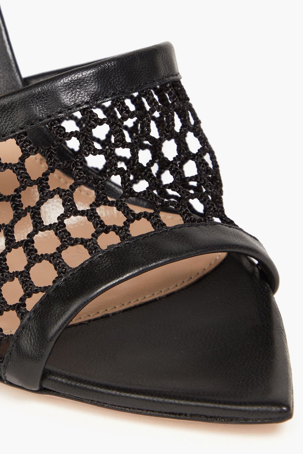 GIANVITO ROSSI Alisia leather-trimmed mesh mules