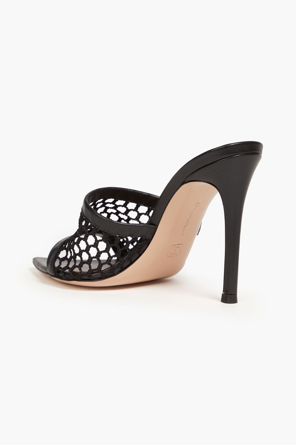 GIANVITO ROSSI Alisia leather-trimmed mesh mules