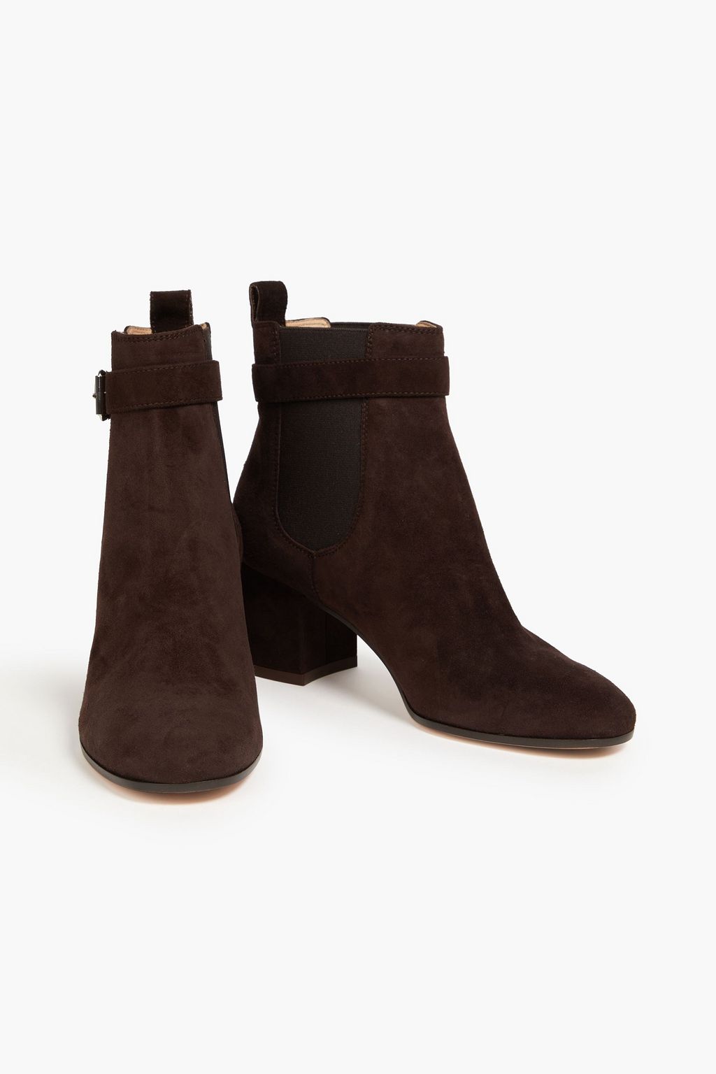 GIANVITO ROSSI Buckled suede ankle boots