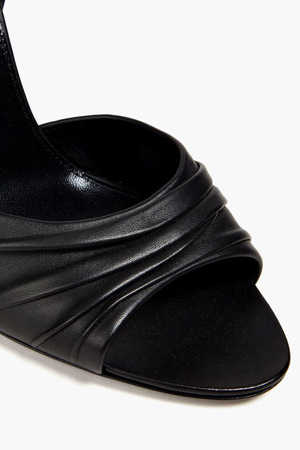 SAINT LAURENT Ruched leather sandals