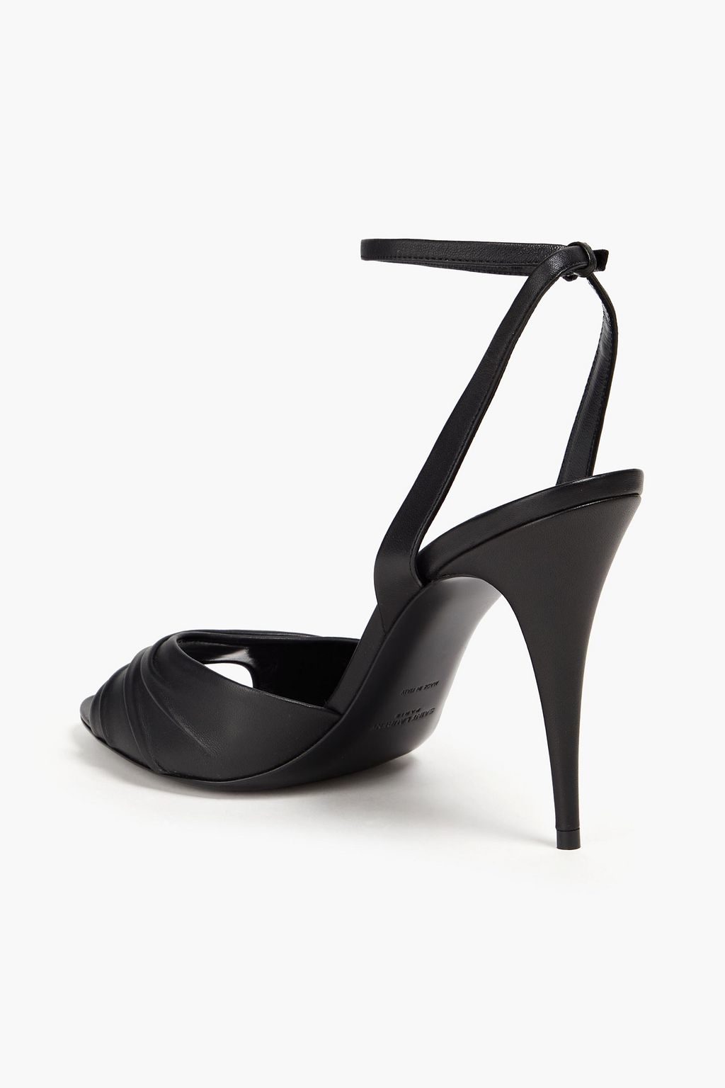 SAINT LAURENT Ruched leather sandals