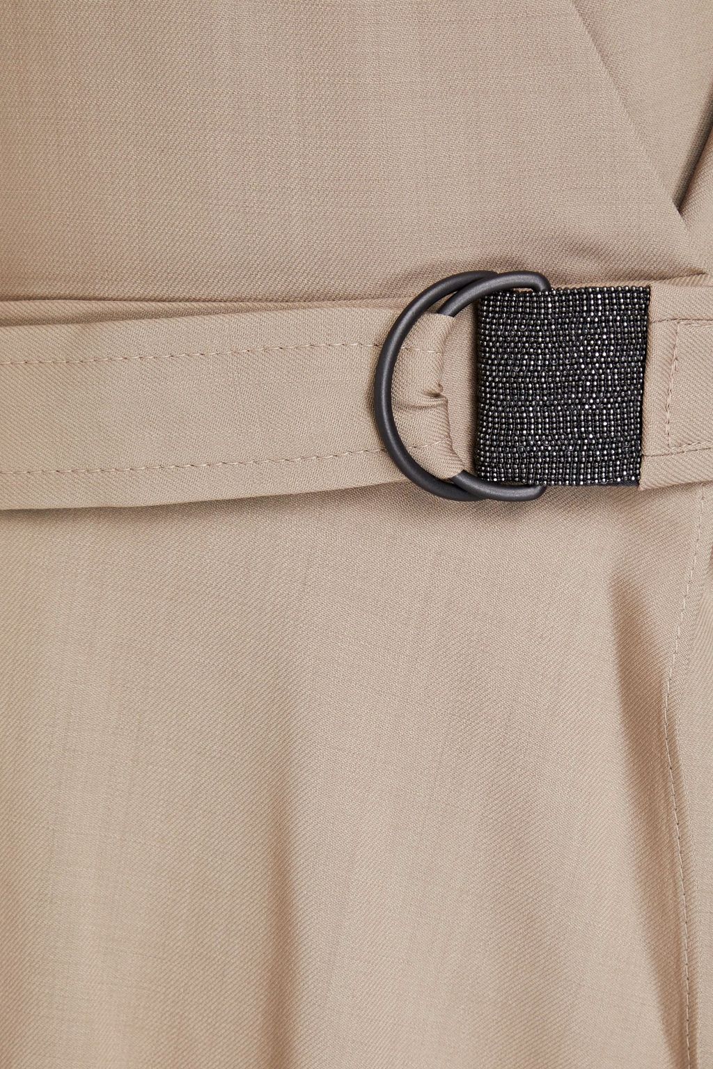 BRUNELLO CUCINELLI Midi-Wickelkleid aus Stretch-Wolle mit Gürtel