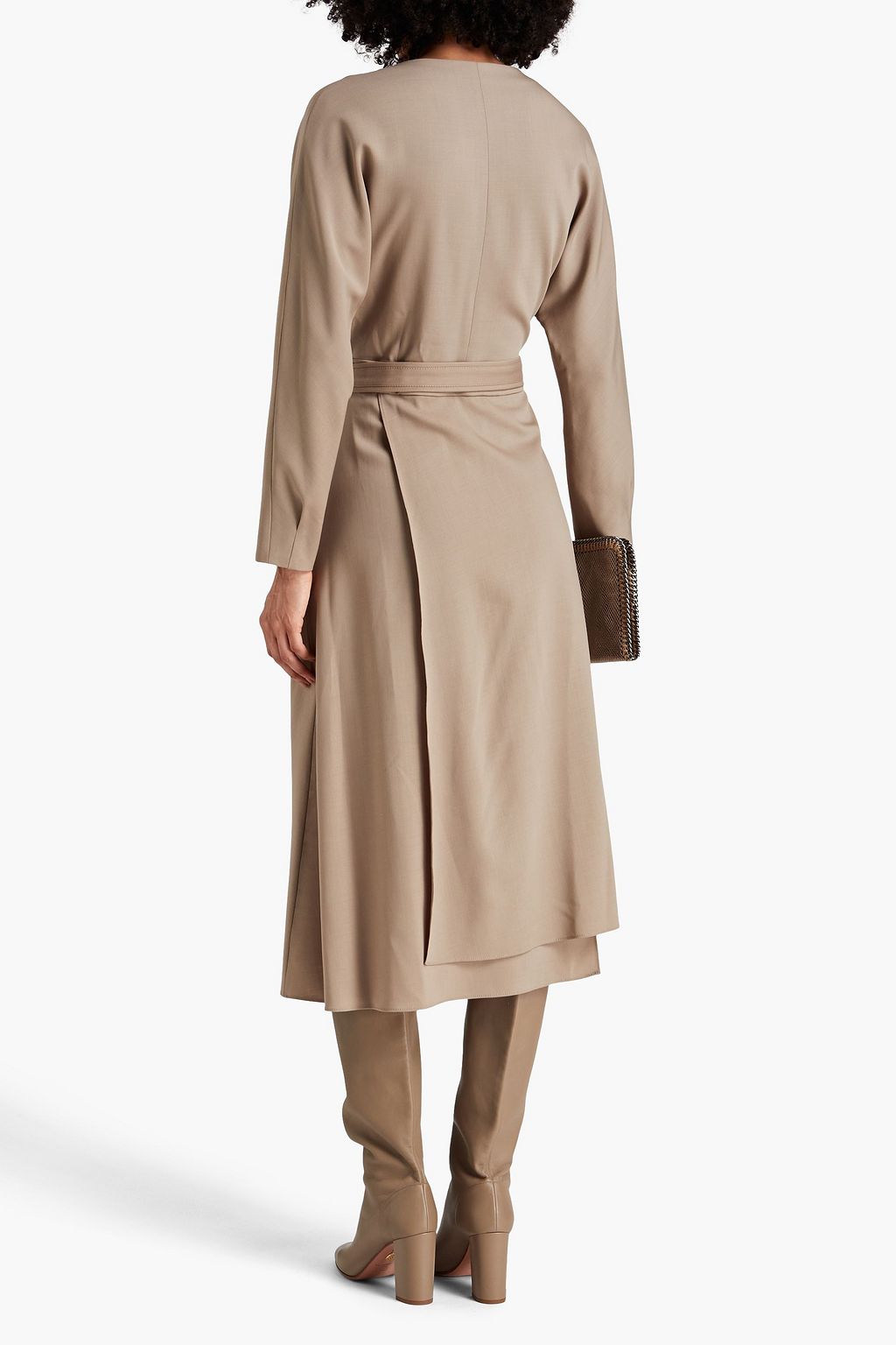 BRUNELLO CUCINELLI Midi-Wickelkleid aus Stretch-Wolle mit Gürtel