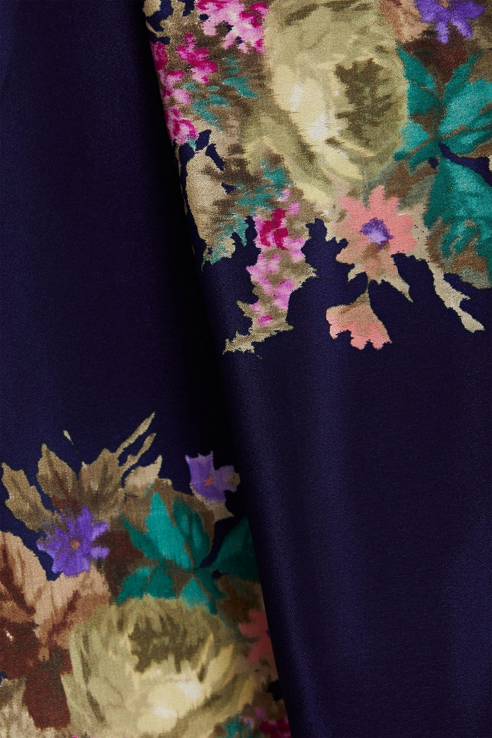 Zimmermann Floral-print Silk Crepe De Chine Halterneck Top In Navy