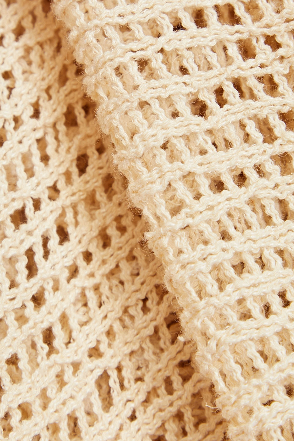 Zimmermann Fringed Crochet-knit Hooded Mini Dress In Cream