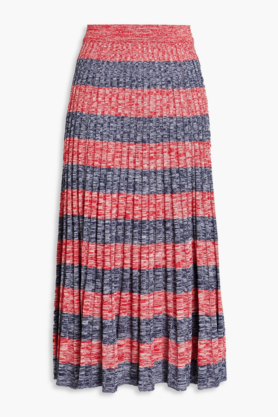 Zimmermann - Striped ribbed-knit midi skirt - Red - 2