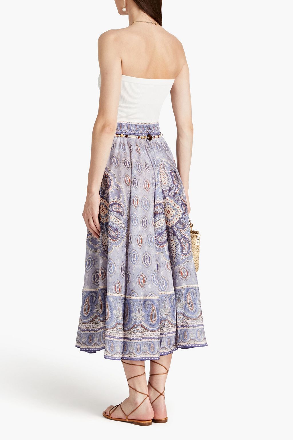 ZIMMERMANN Strapless ribbed-knit top