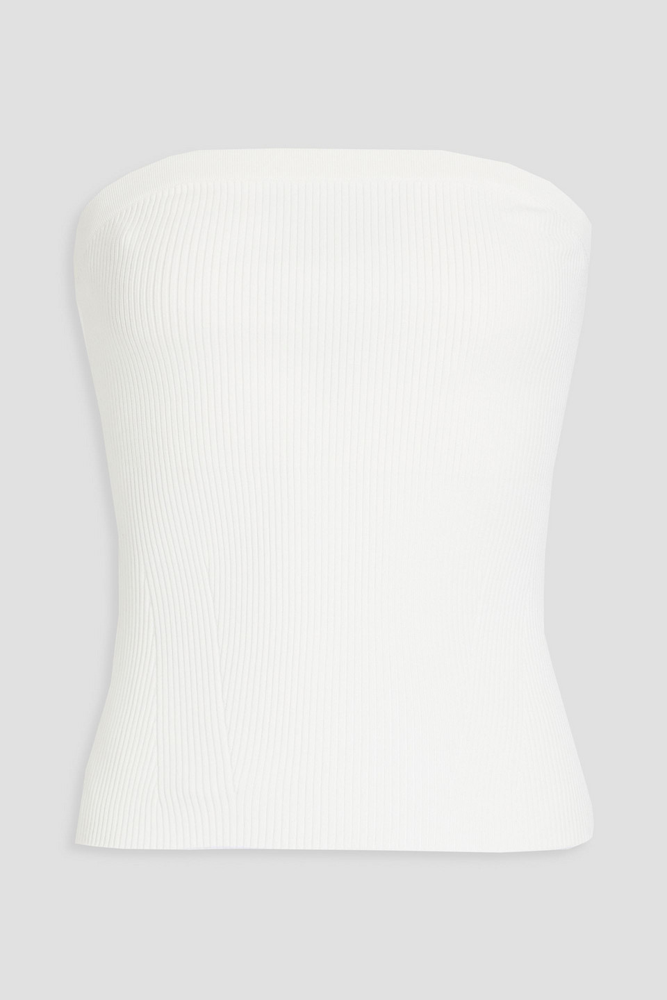 Zimmermann Strapless Ribbed-knit Top In White