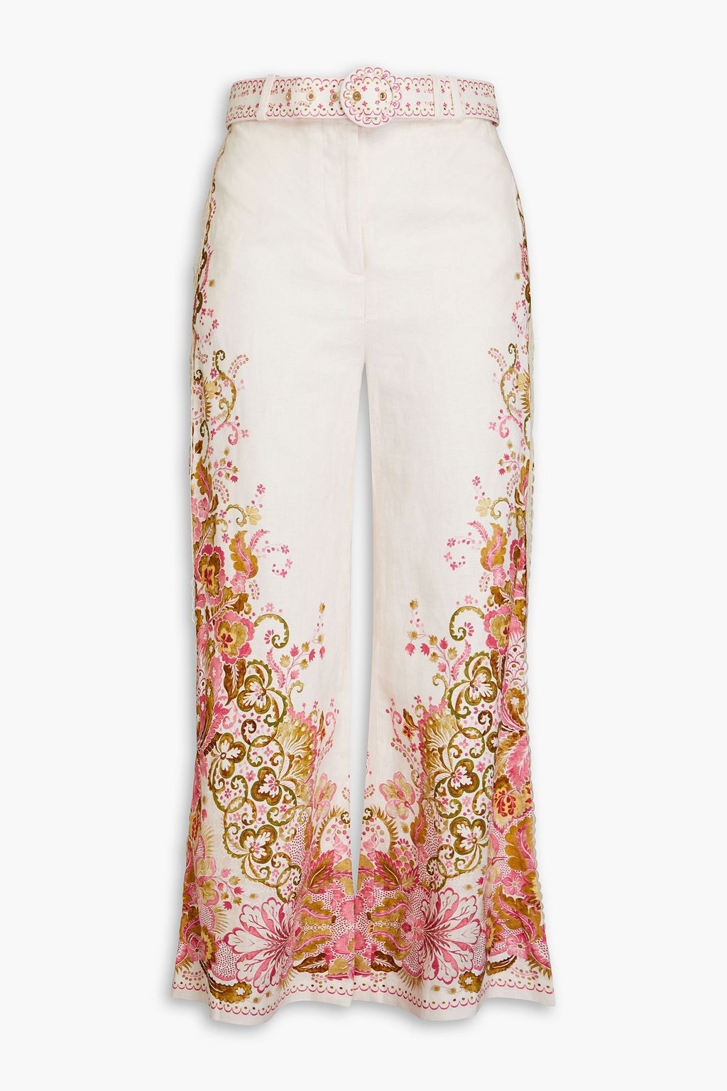 ZIMMERMANN Floral-print linen kick-flare pants