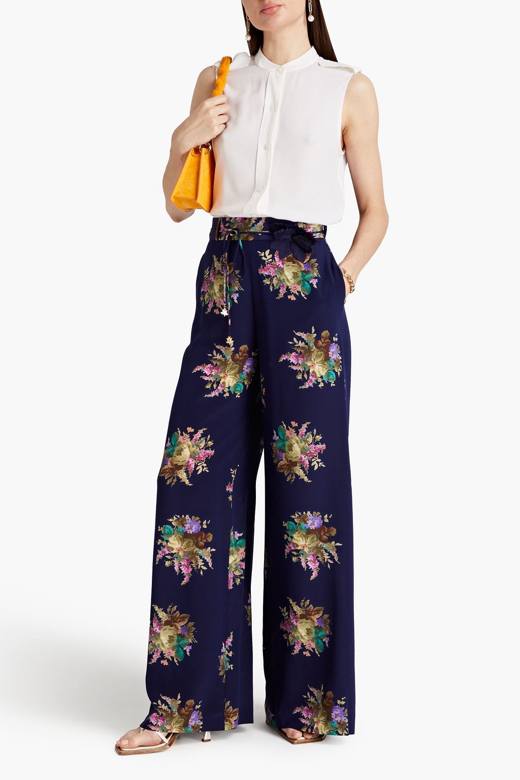 ZIMMERMANN Floral-print silk crepe de chine wide-leg pants