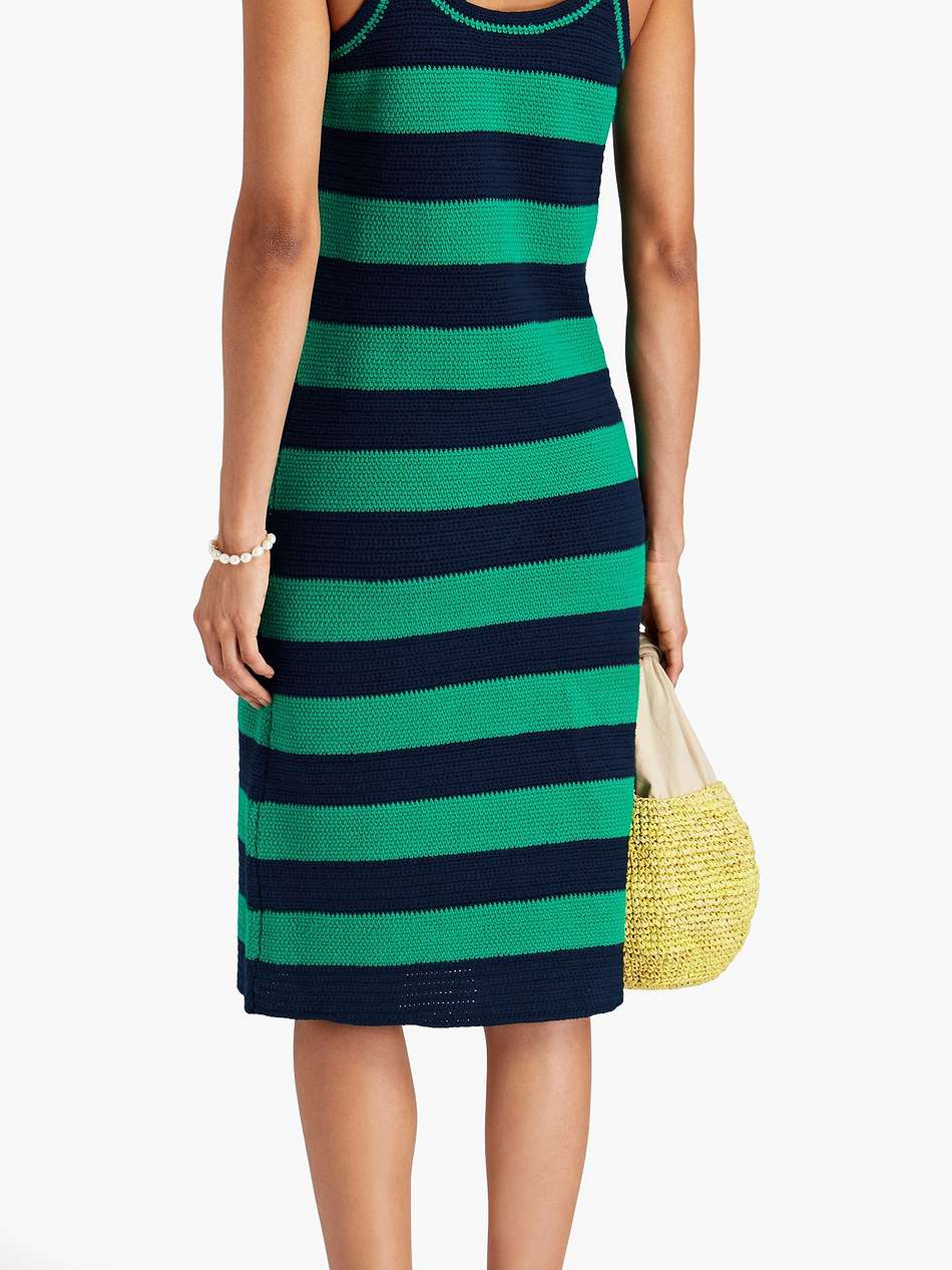 striped cotton midi dress