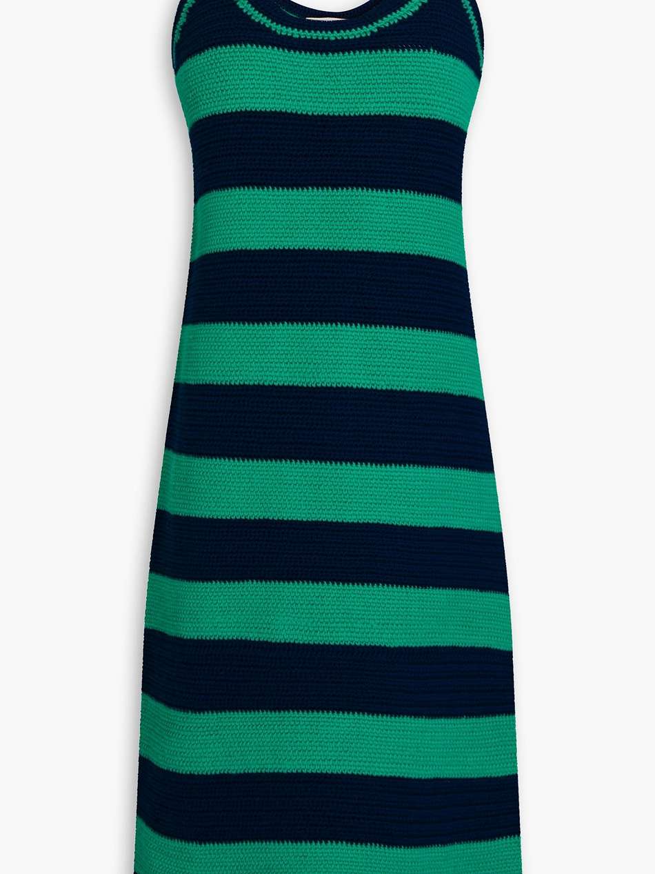 striped cotton midi dress