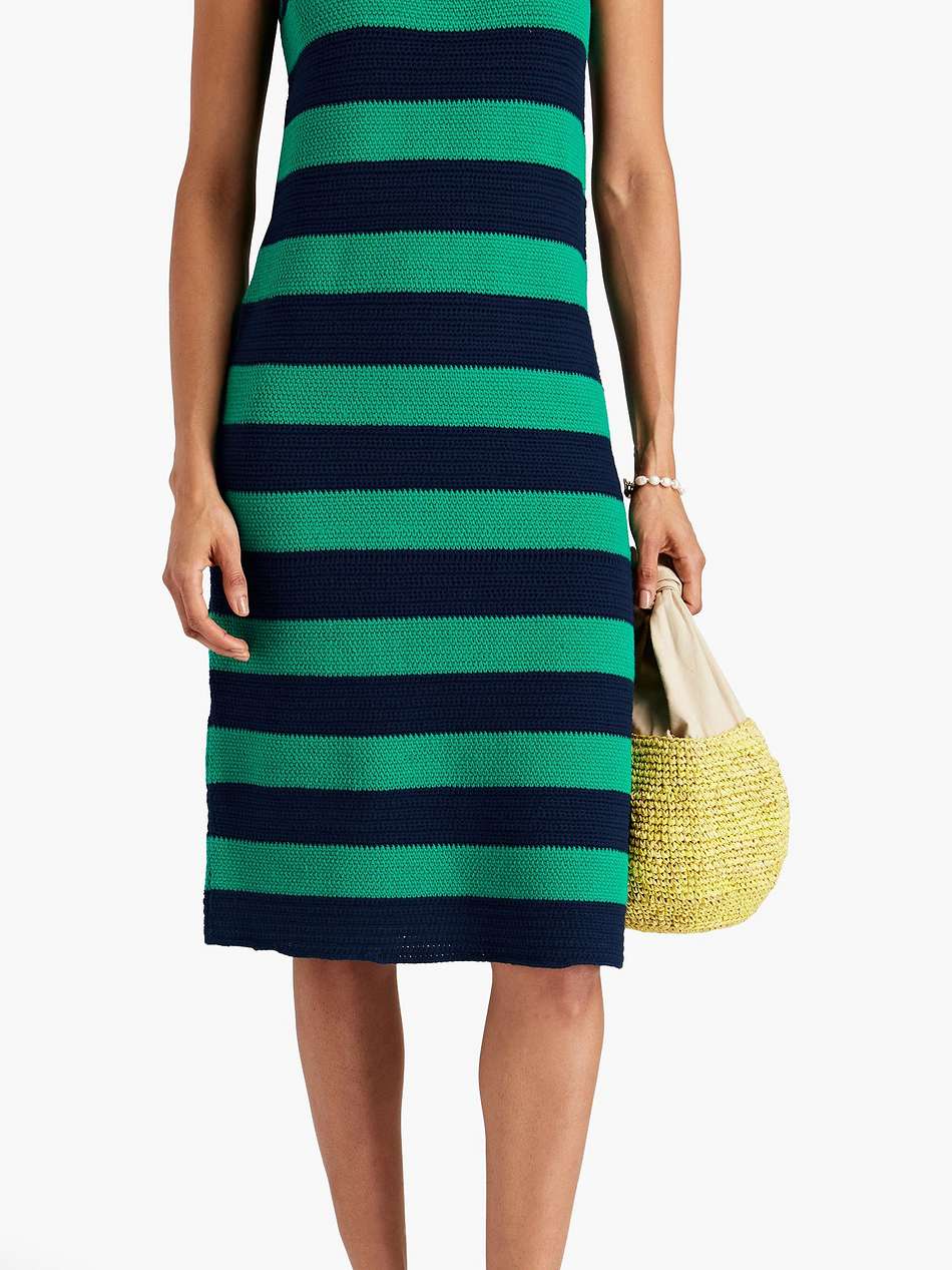 striped cotton midi dress