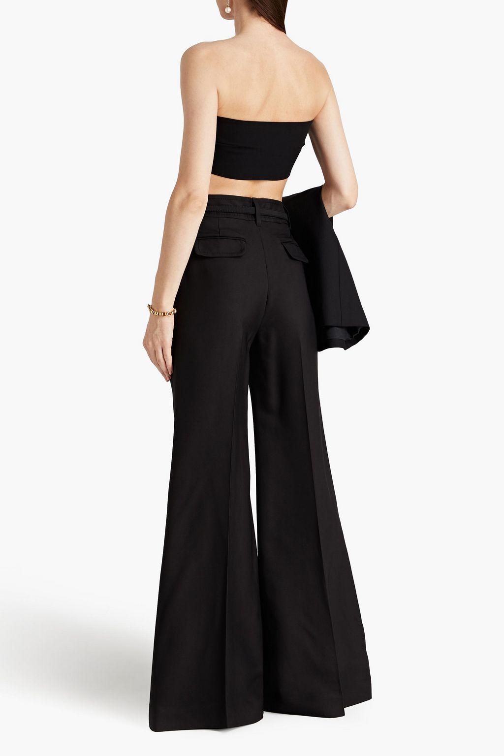 ZIMMERMANN Belted wool-blend wide-leg pants