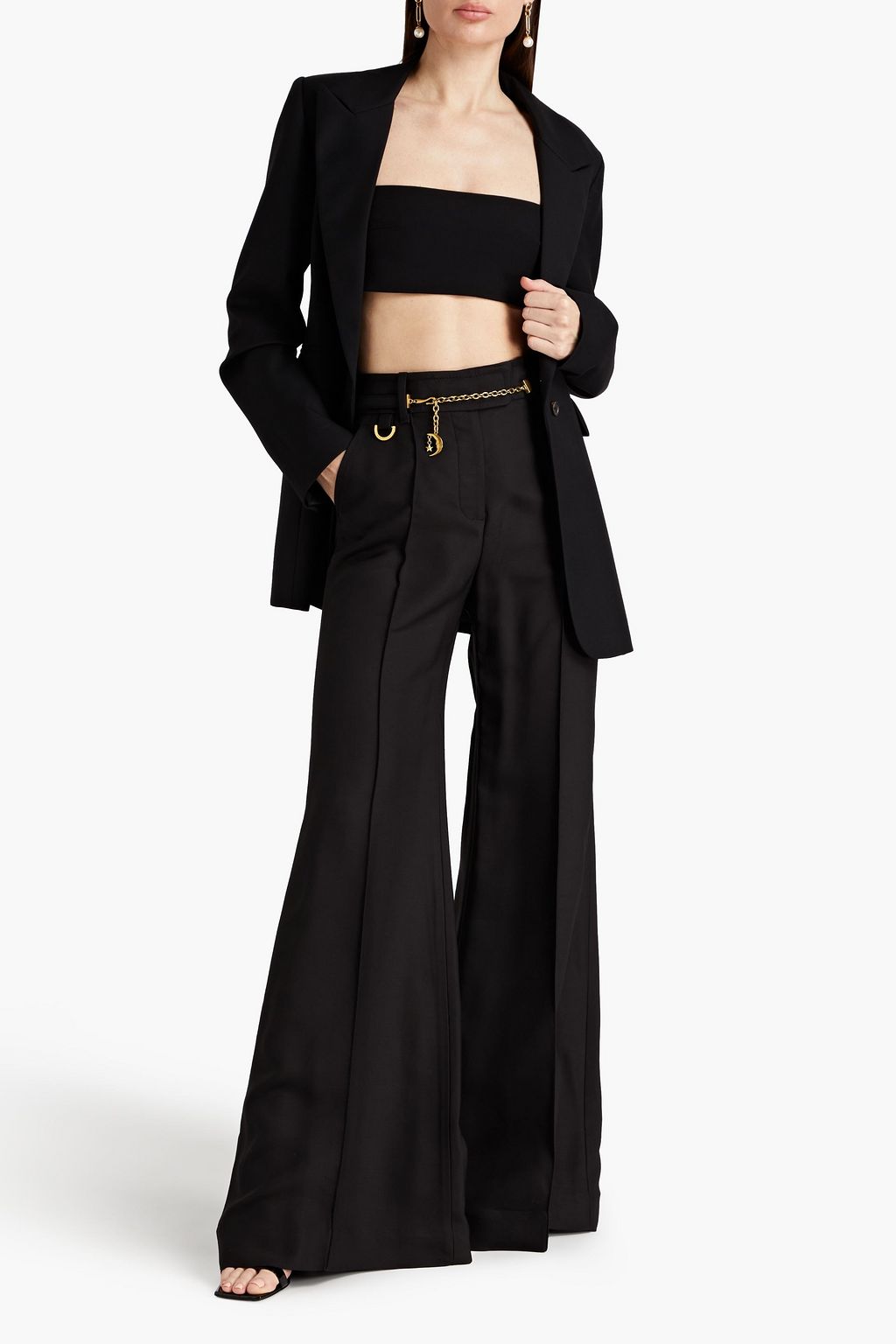 ZIMMERMANN Belted wool-blend wide-leg pants
